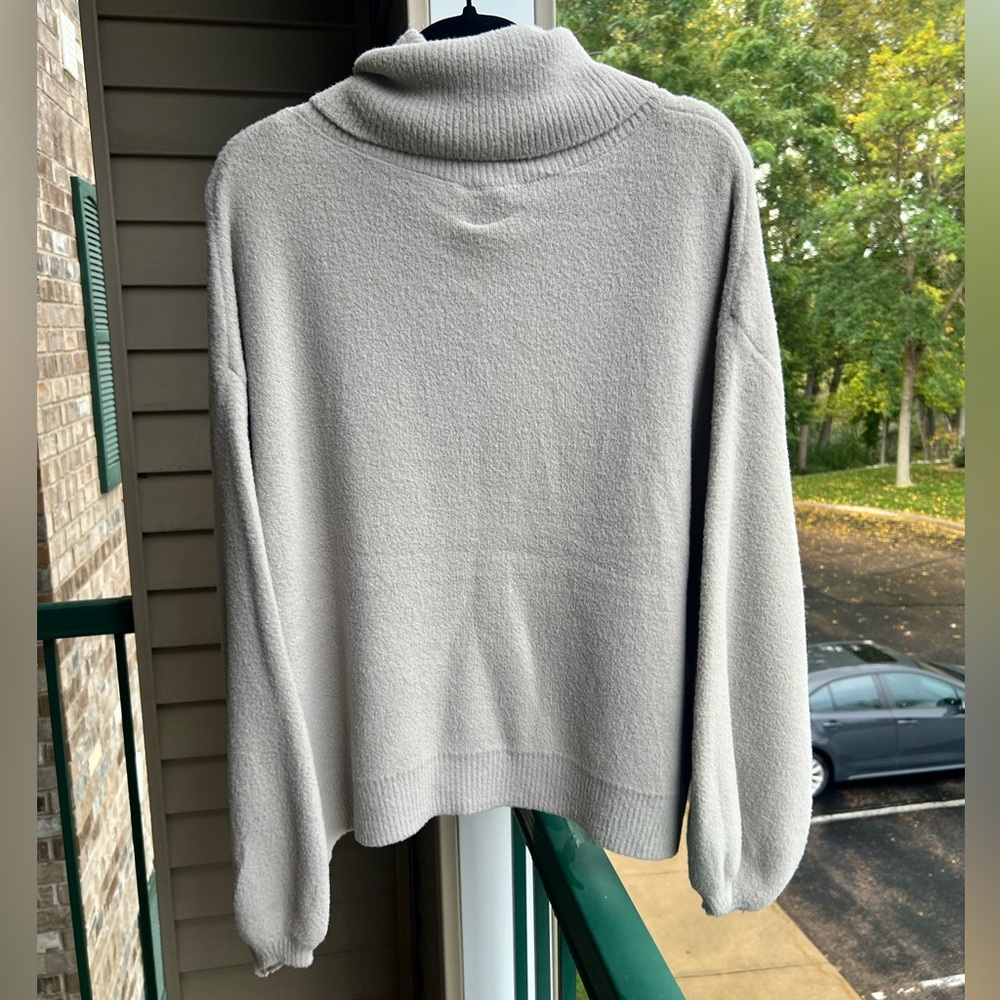 🆕Rain + Rose Soft Plush Cozy Balloon Sleeve Pullover Sweater Gray Women’s Size S - Picture 4 of 15